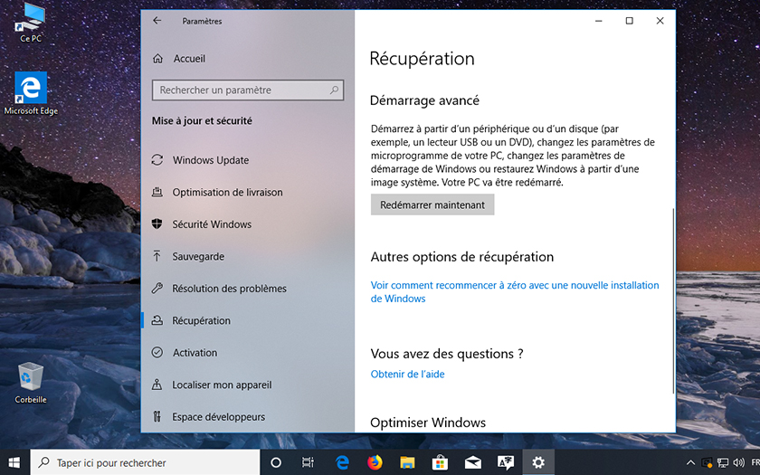 Windows 10 Mode Sans Echec
