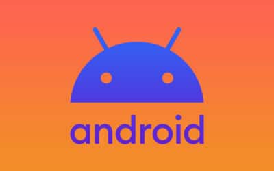 logo android 10 fond coloré