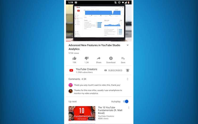 youtube android google teste interface