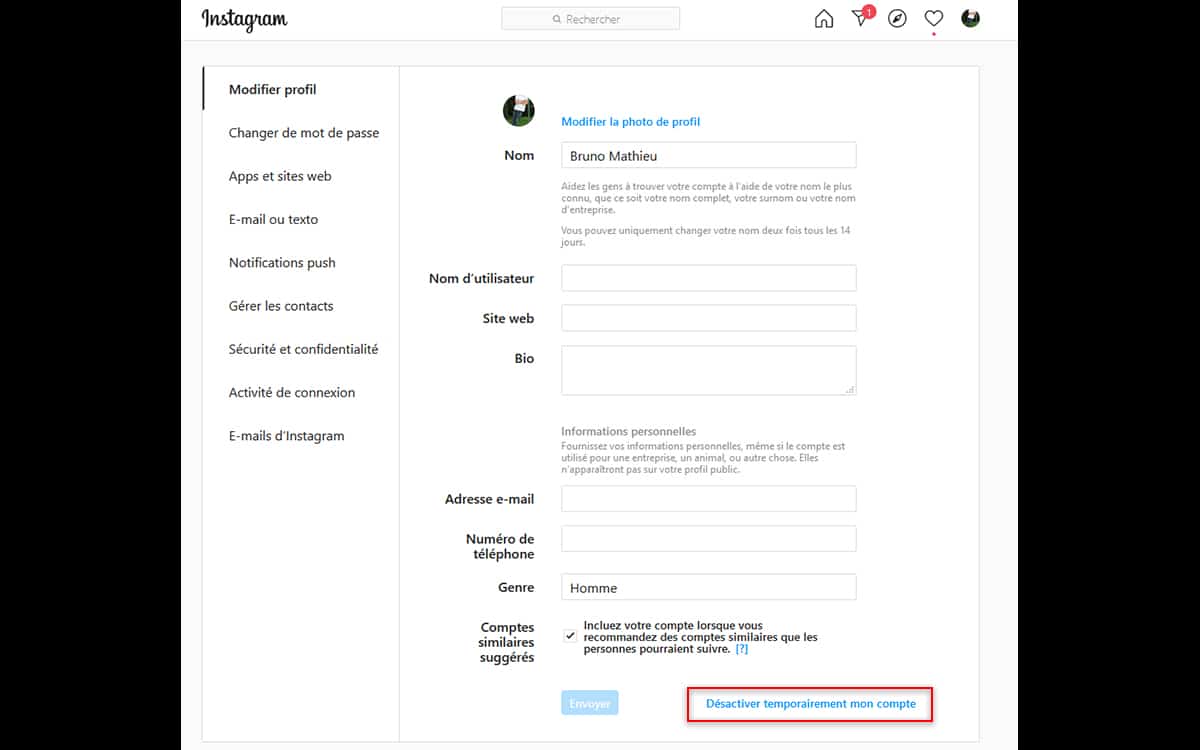 Comment supprimer ou désactiver son compte Instagram