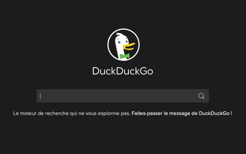 DuckDuckGo page d'accueil