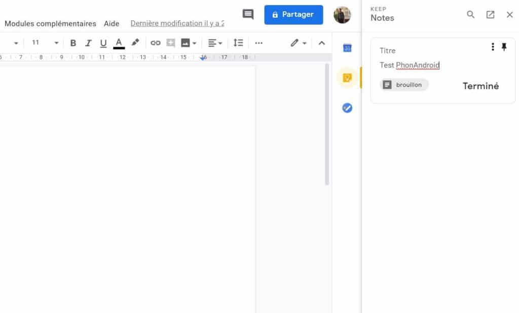 google docs keep