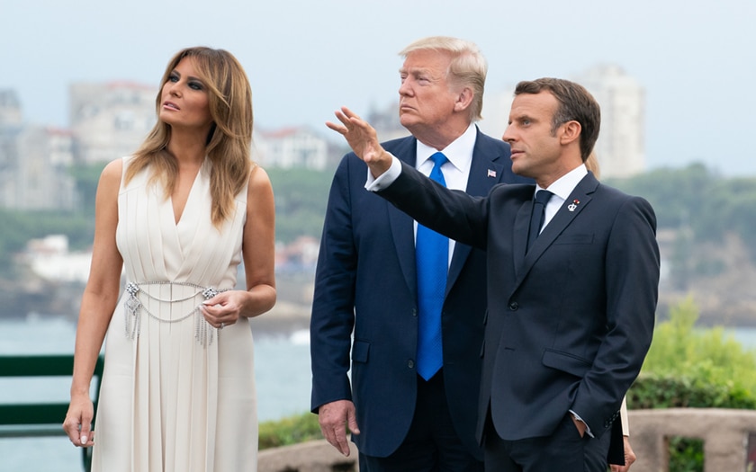 Melania Donald Trump Emmanuel Macron