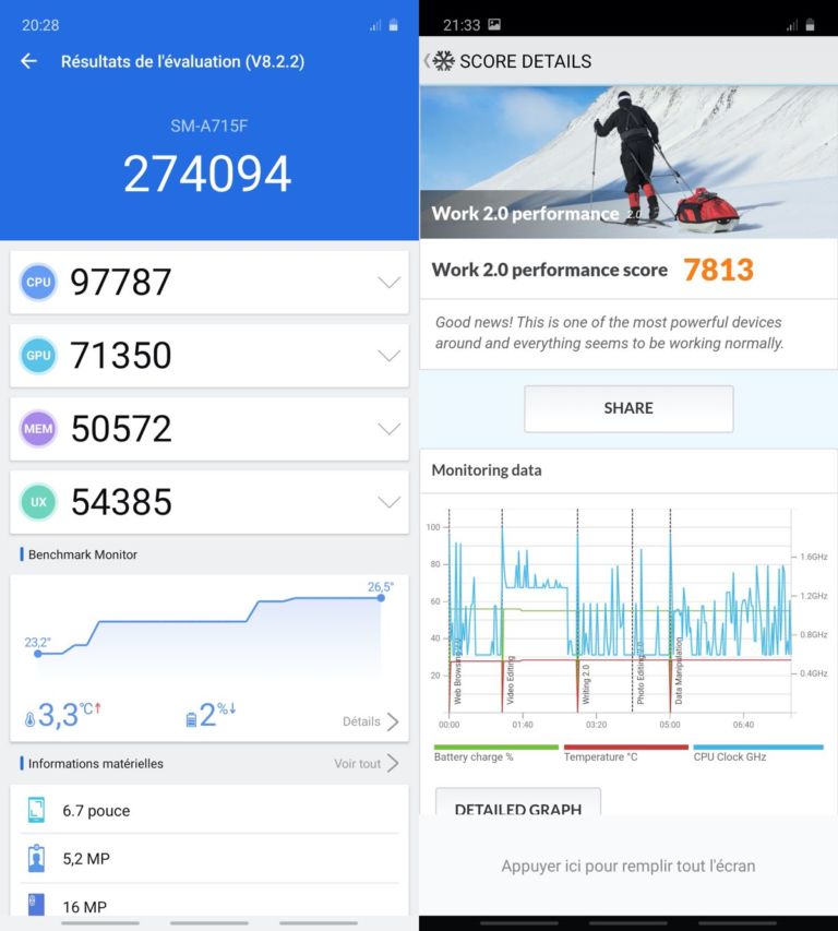 samsung galaxy a71 benchmark