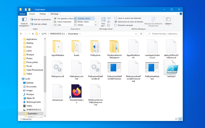 Comment installer Explorateur Fichiers moderne Windows 10
