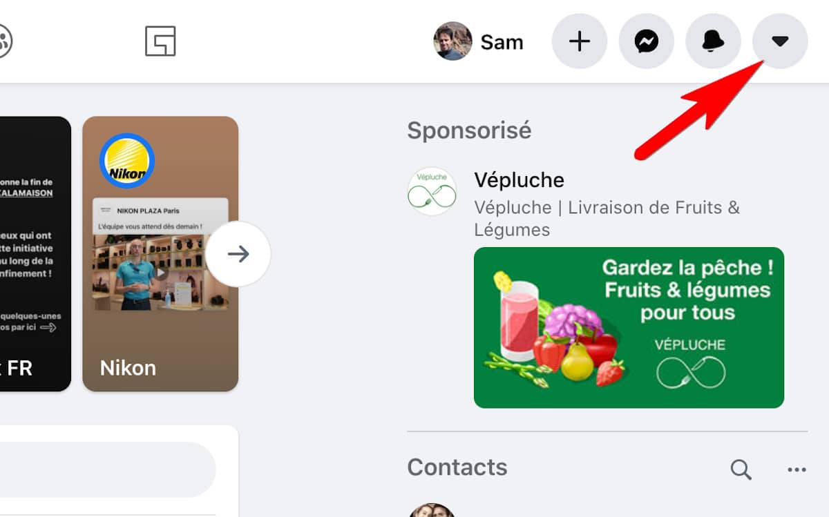 facebook mode sombre pas à pas 1