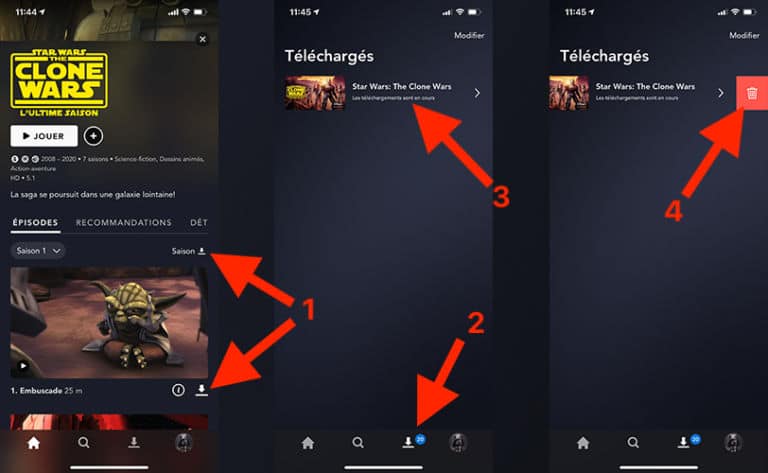 Disney+  comment télécharger un film ou une série sur smartphone ou