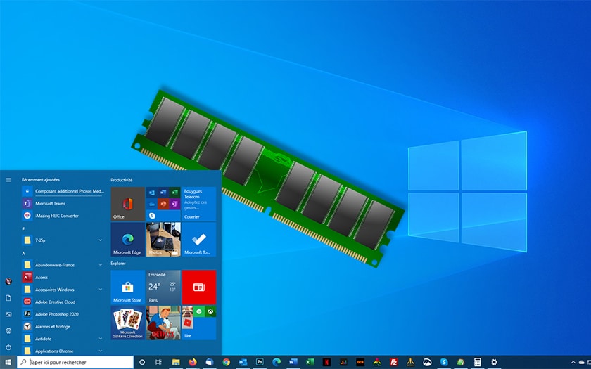 Windows 10 memoire RAM