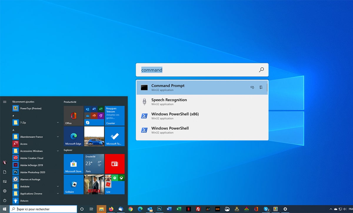 Windows 10 Commande Executer PowerToys Run