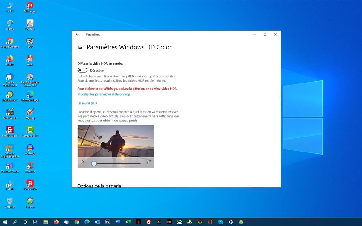 Windows 10 HDR Color