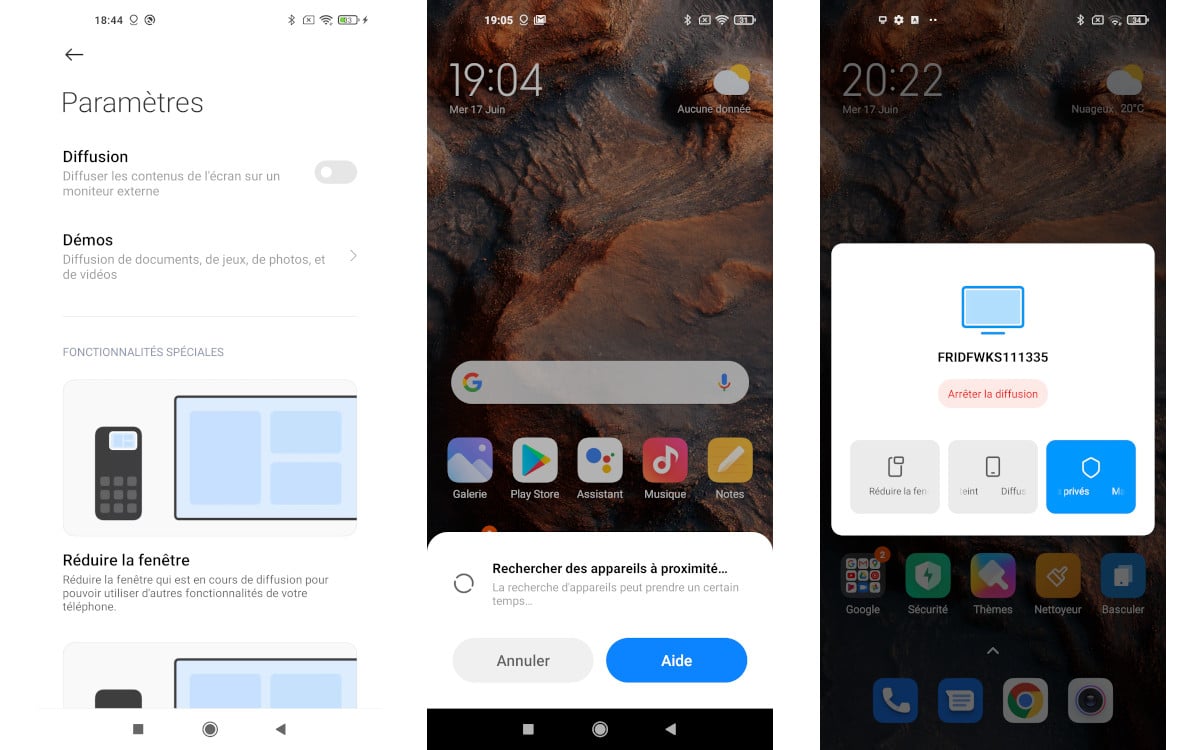 miui 12 dossier nouveauté partage ecran