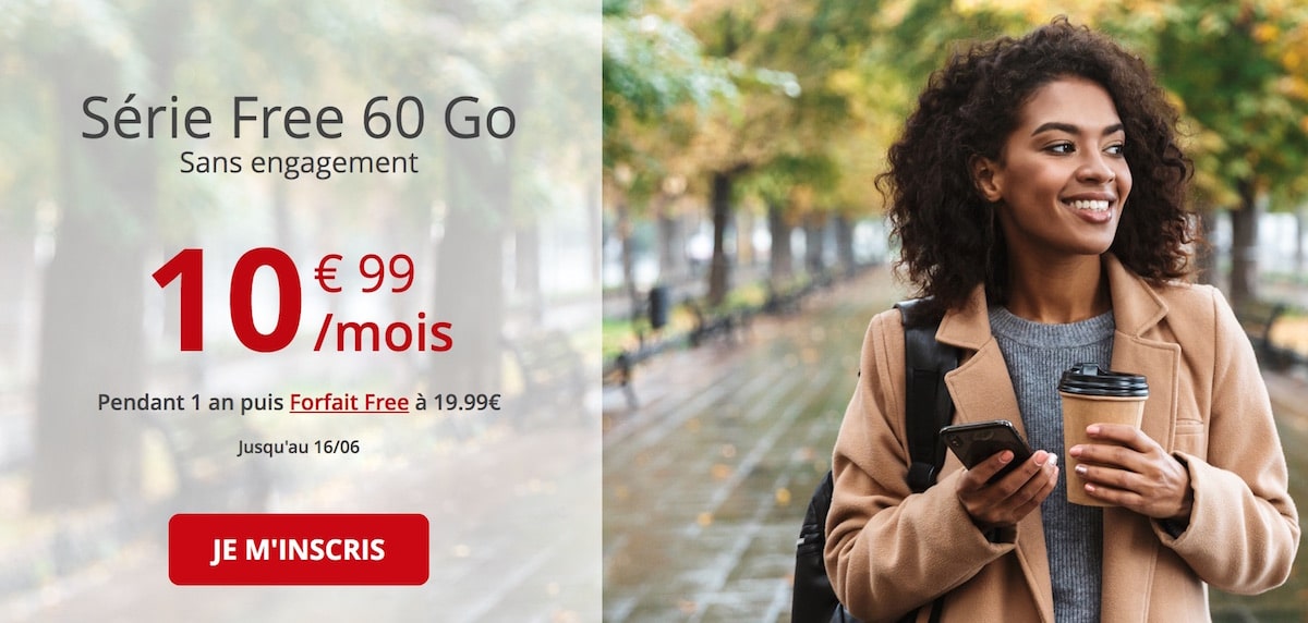 Forfait mobile de Free  profitez de 60Go à seulement 10,99€/mois