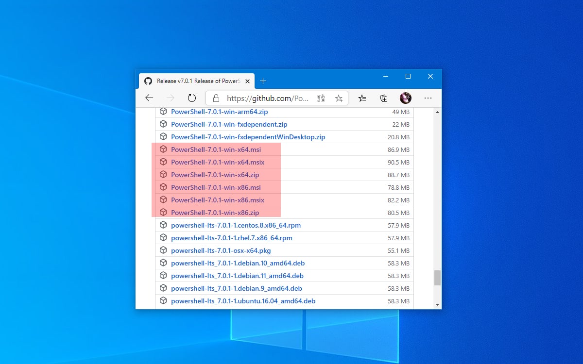 Windows 10 PowerShell installation nouvelle version