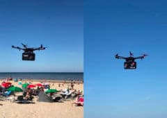 dominos pizza livraison drone plage