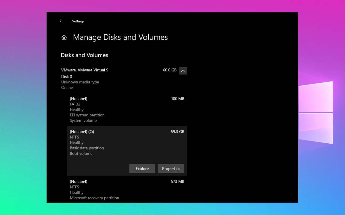 Windows 10 nouveau Gestionnaire des disques