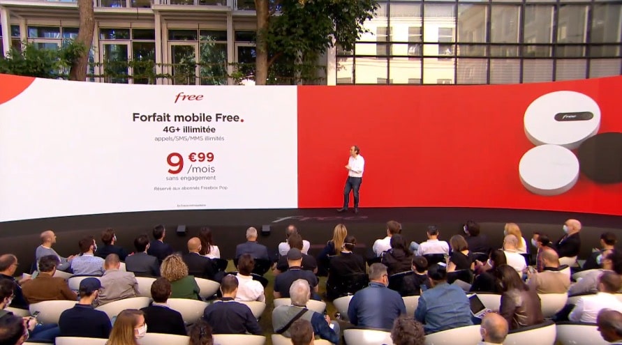 Forfait mobile Free 4G+ illimité à 9,99 € par mois pour abonnés Freebox Pop