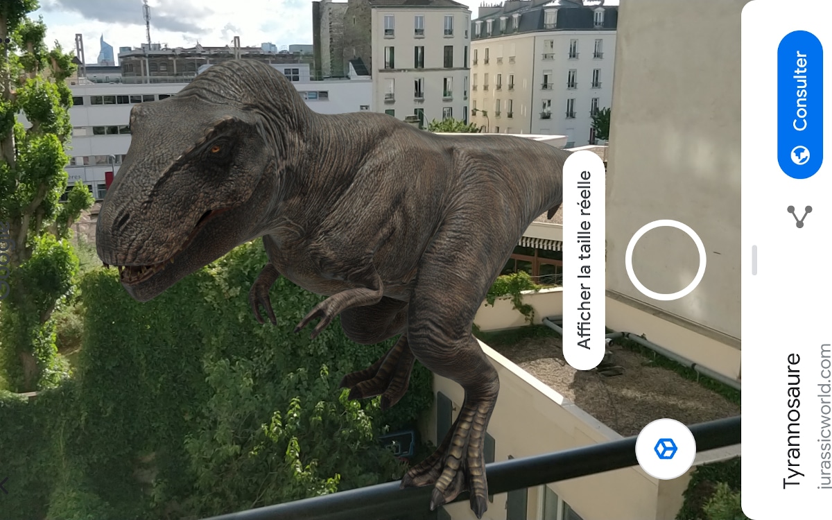 google dinosaure realite virtuelle