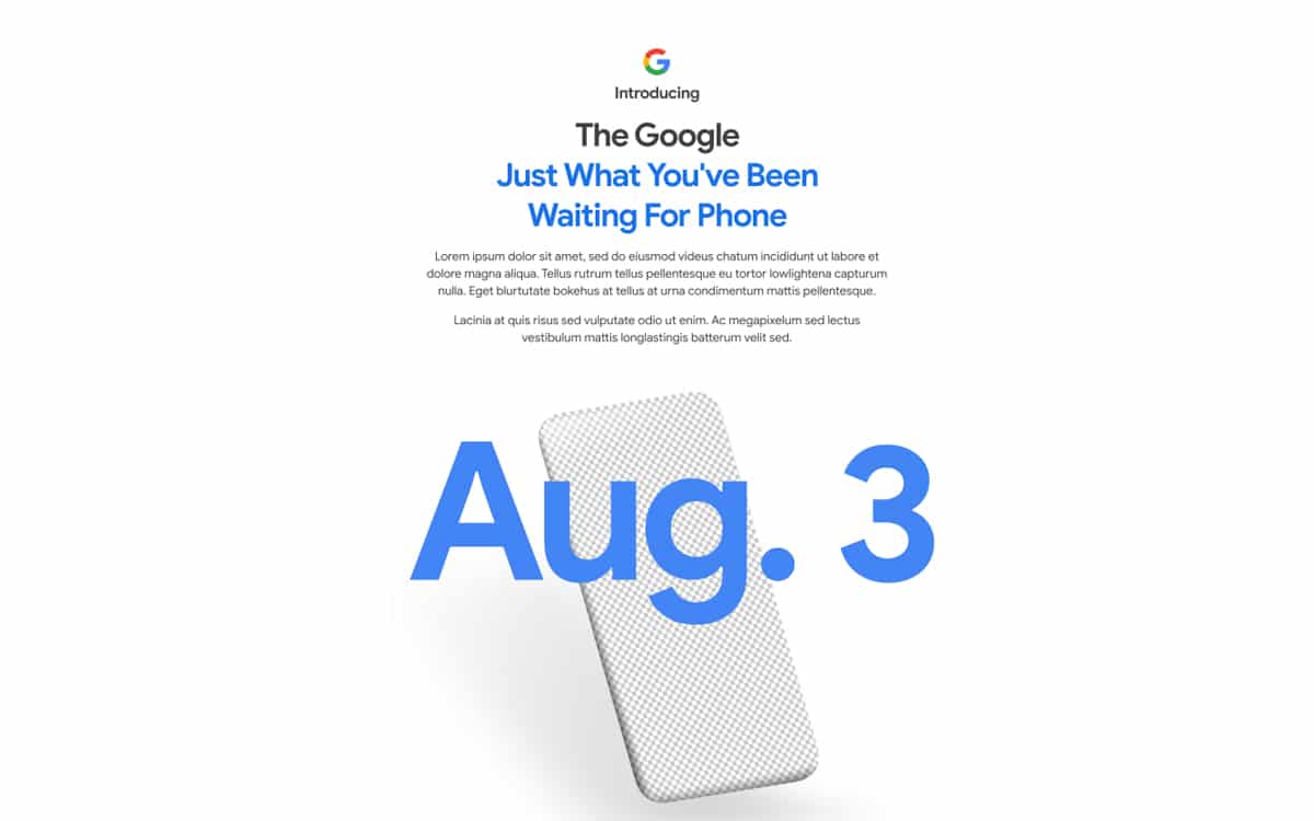 google pixel 4a présentation 3 août