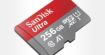 La carte mémoire microSDXC SanDisk Ultra 256 Go est à moitié prix