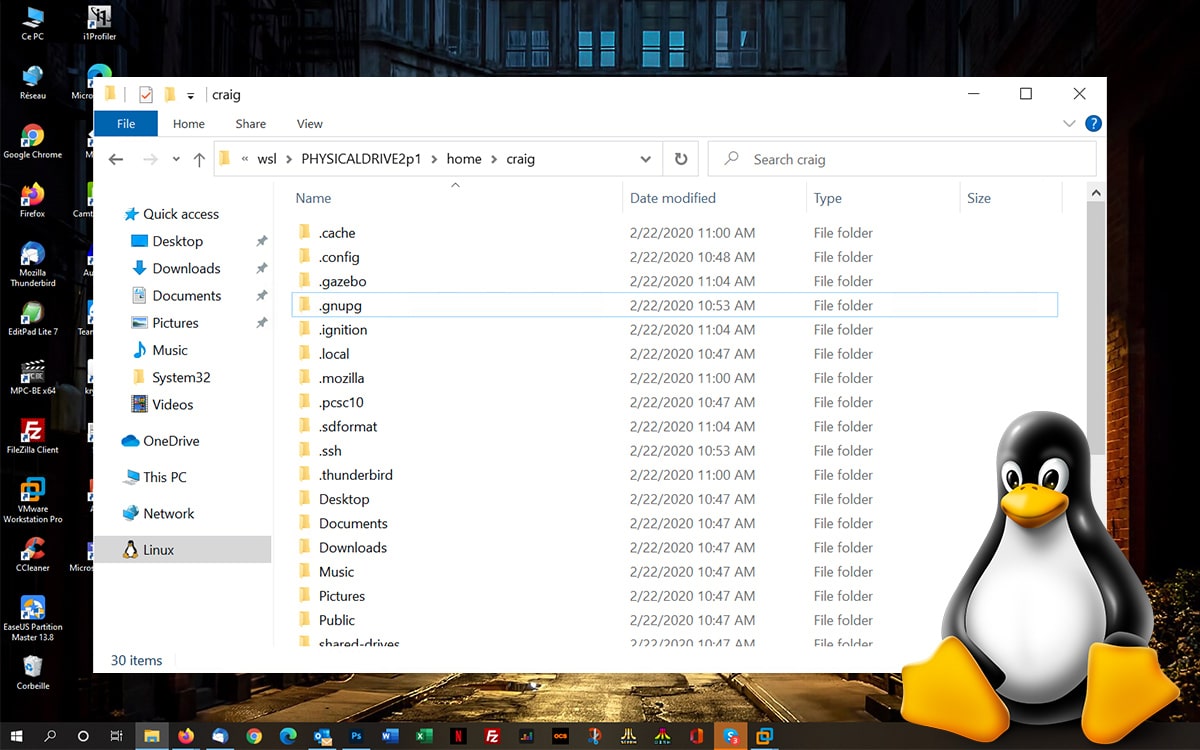 Windows 10 permet acces fichiers Linux depuis Explorateur