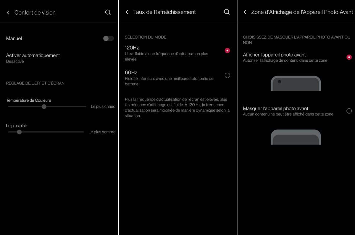 L'interface du OnePlus 8T