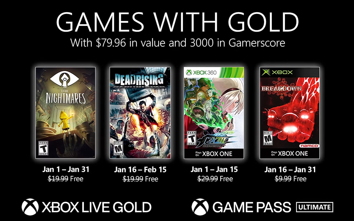 Xbox Games with Gold janvier 2021