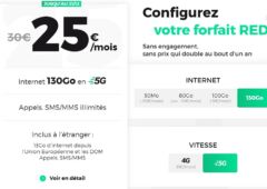 forfait 5G red by sfr 130 Go