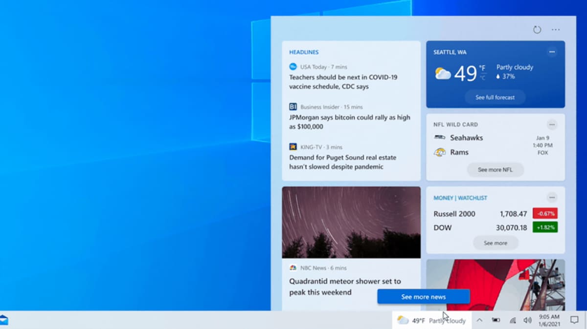 Windows 10 News and interests