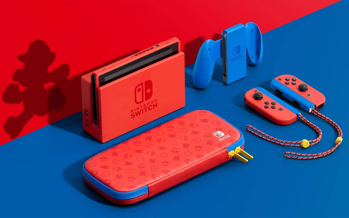 Nintendo Switch Mario rouge et bleu pas chère