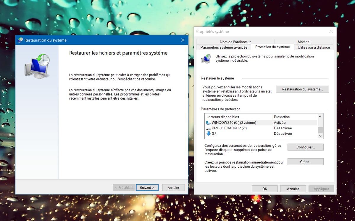 Windows 10 Point de restauration 00