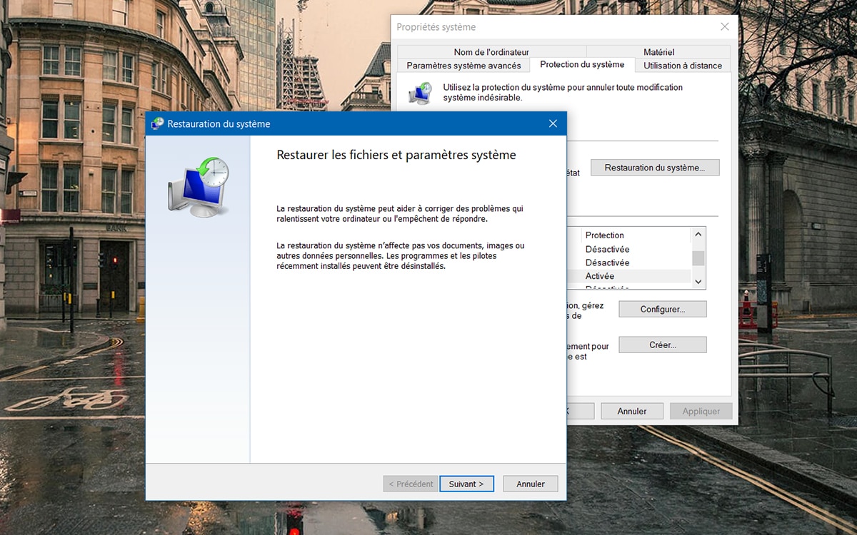 Windows 10 Point de restauration