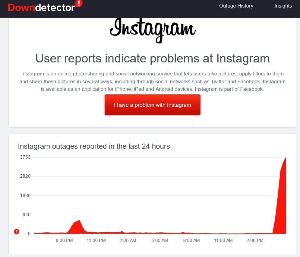 Instagram downdetector