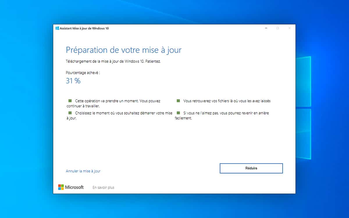 Assistant mise à jour Windows 10