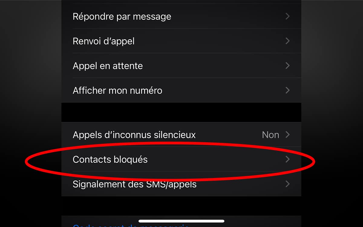 Comment bloquer contact iPhone