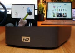 Tesla Model 3 ecran brise Instagram sur PC disque dur Western Digital