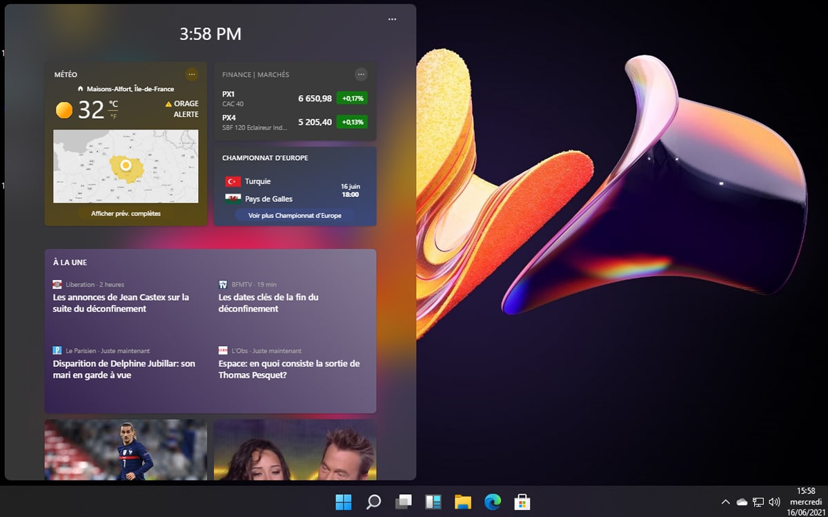 Widget Actualites Windows 11 