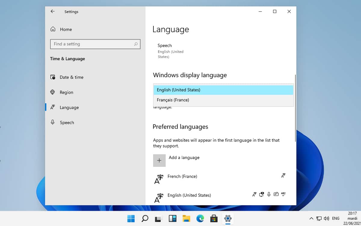 Installieren Sie Windows 11 auf Französisch