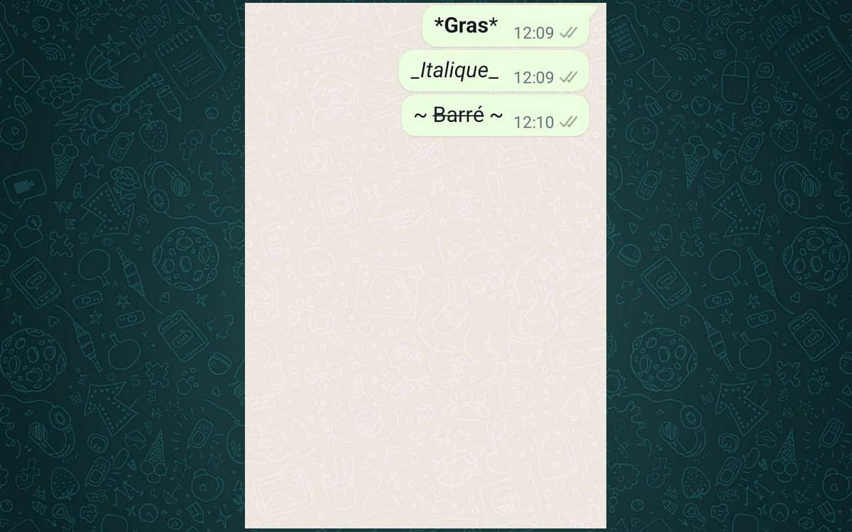 Formatage de texte sur WhatsApp