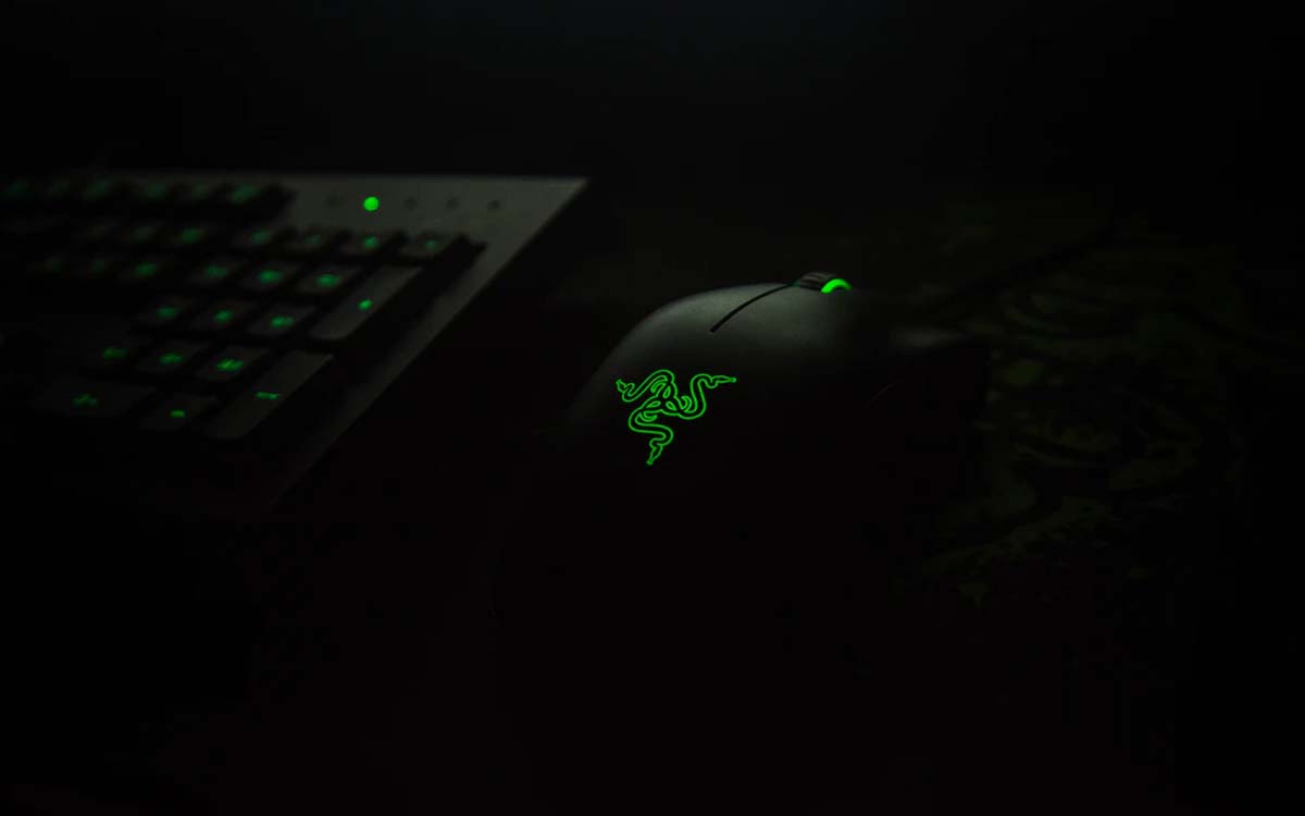 Une Souris Razer Est Posée Sur Un Clavier.