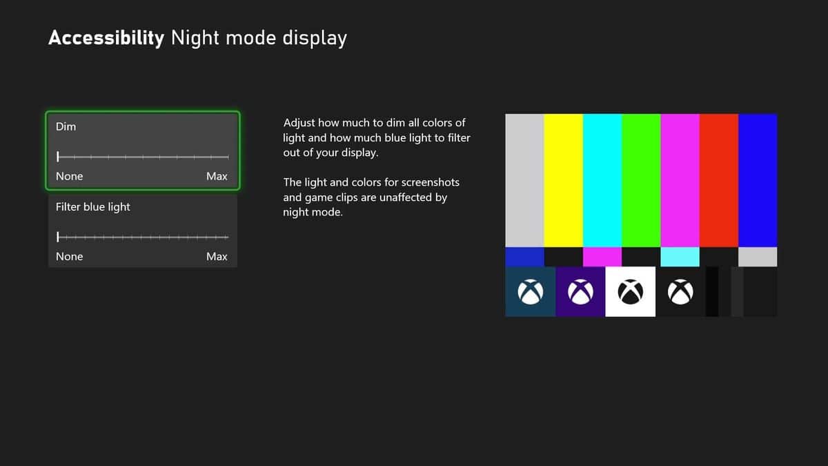 Xbox mode nuit