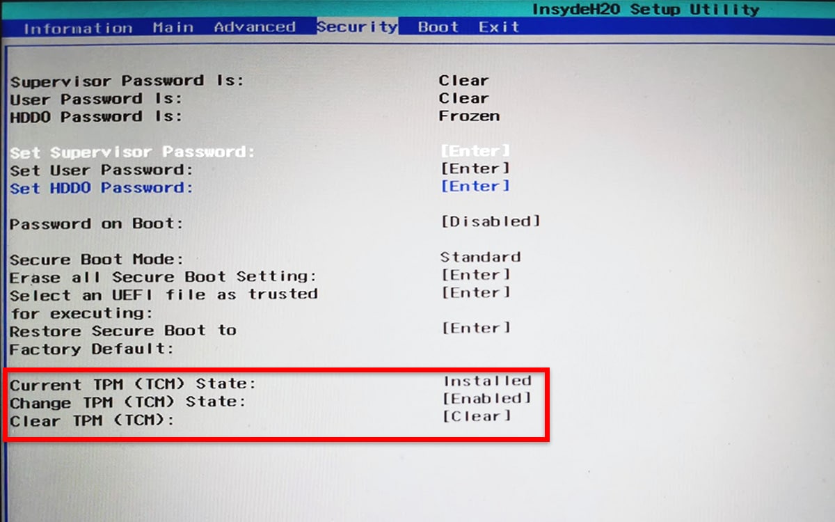Windows 11 Activer TPM UEFI BIOS