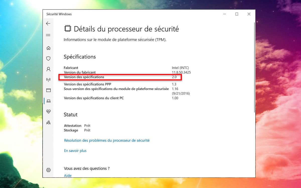 Windows 11 verifier puce TPM 2.0
