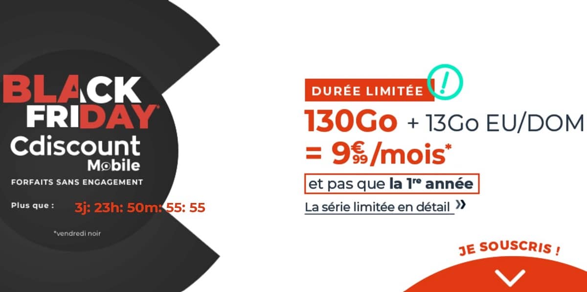 Forfait 100 Go Cdiscount Mobile Black Friday
