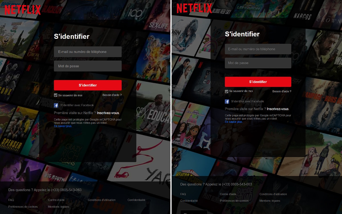 Netflix vs site de phishing