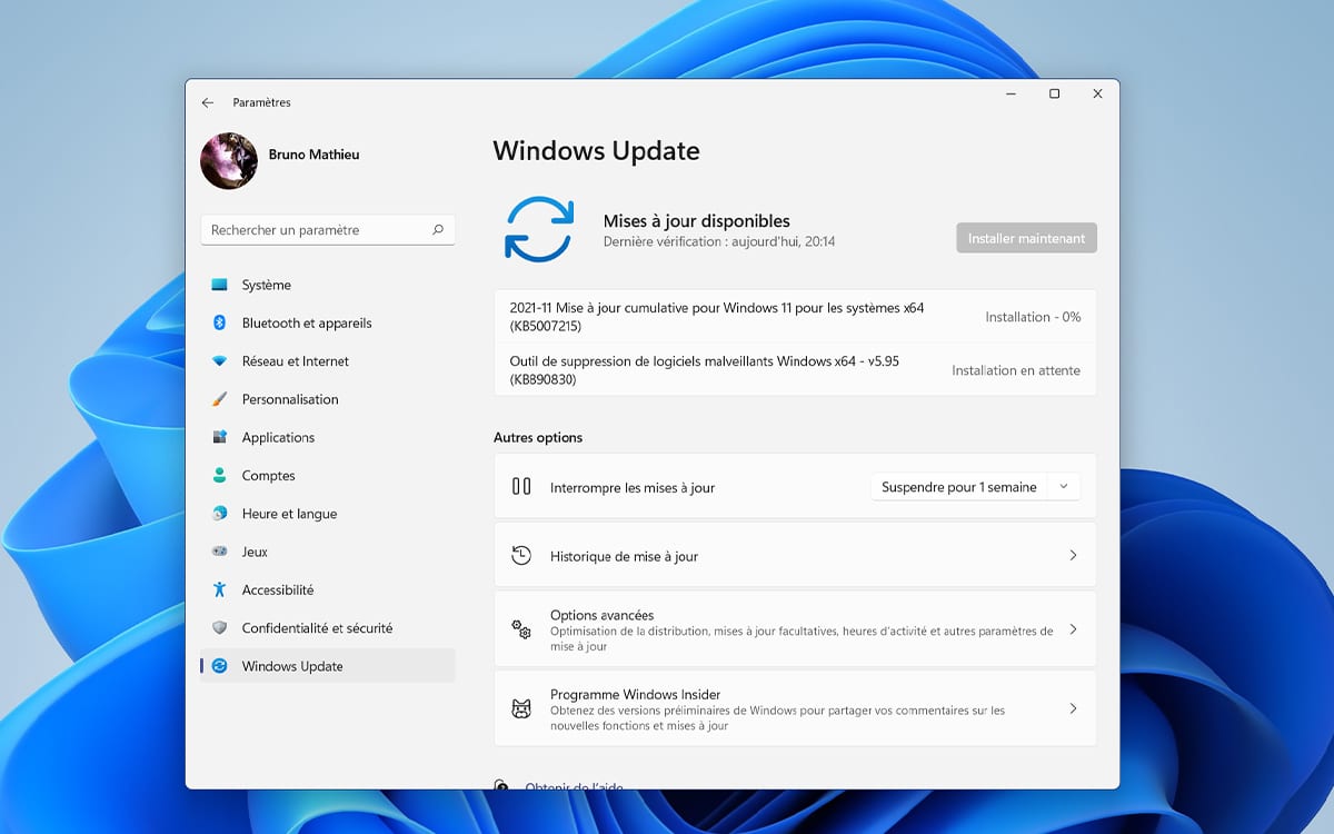 Actualización de Windows 11 KB5007215