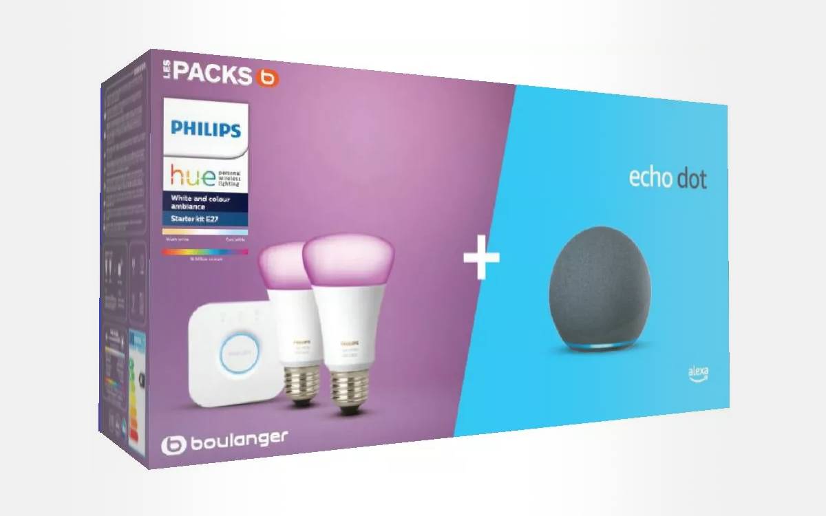 pack kit de démarrage Philips Hue avec un Echo Dot 4