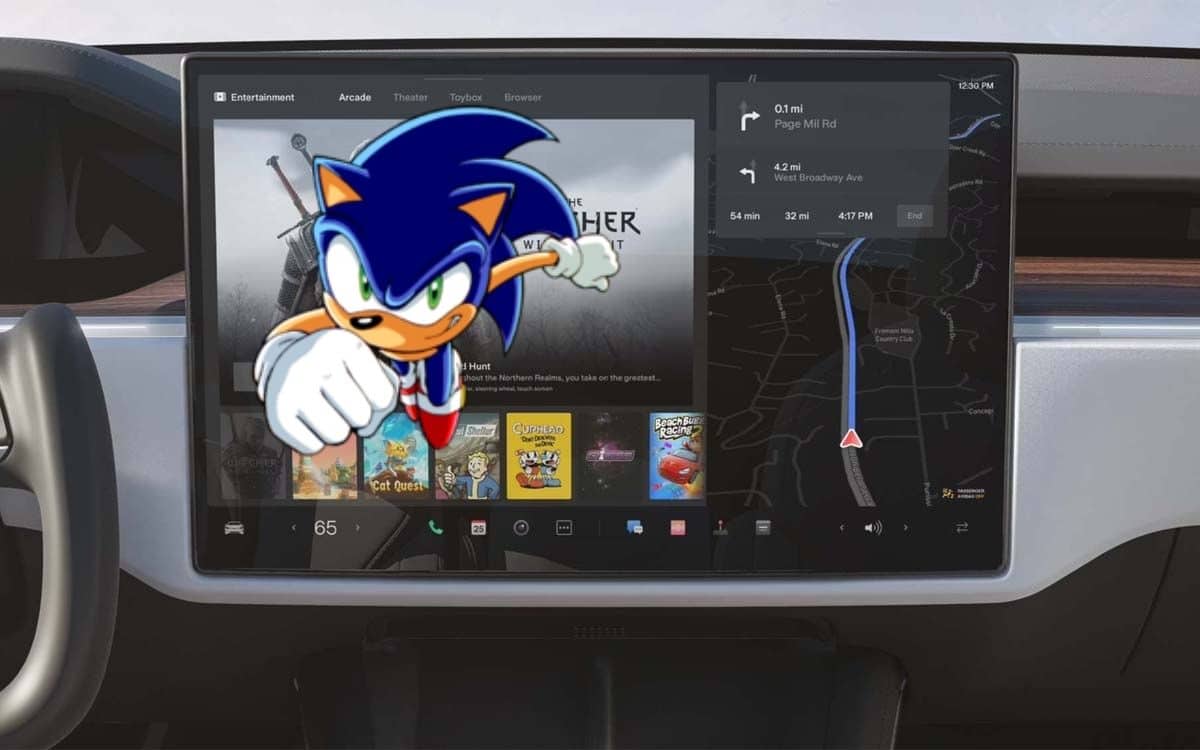 Sonic arriver sur les Tesla