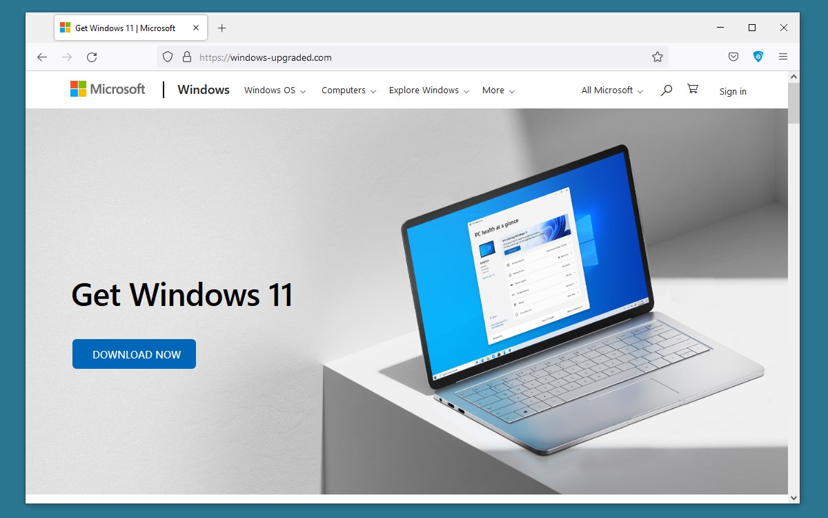 Fausse mise a jour Windows 11