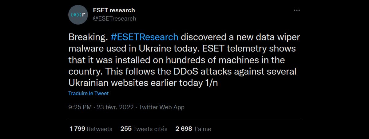 tweet malware ukraine