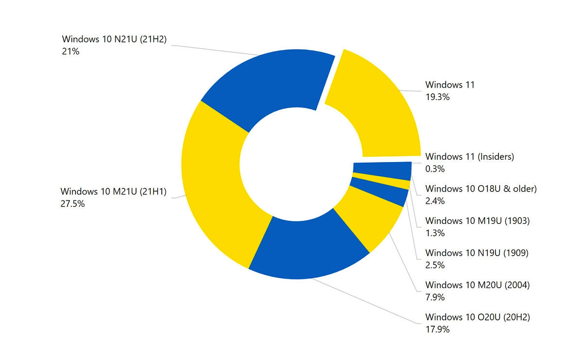 PC con Windows 11 al 20 %